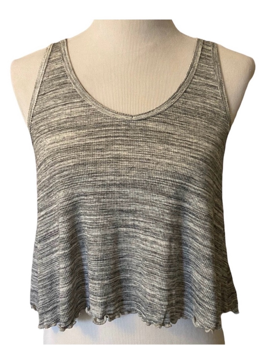 Hollister Gray Marled Ribbed Tank Top